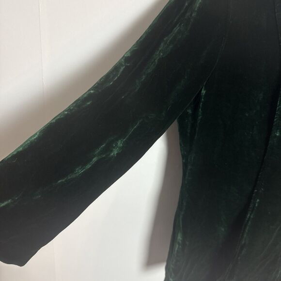 Dana B & Karen Womens Velvet Top 4 Silk Button Up Minimalist Forest Fairy Dark - Picture 3 of 10